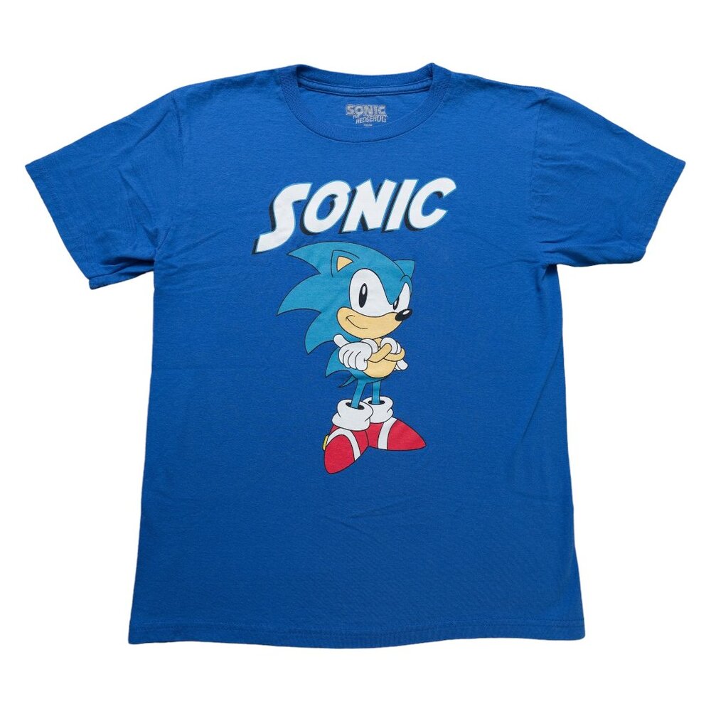 Sonic Short Sleeve Tshirt Mens Size Large Blue Sonic The Hedgehog Gaming Movie